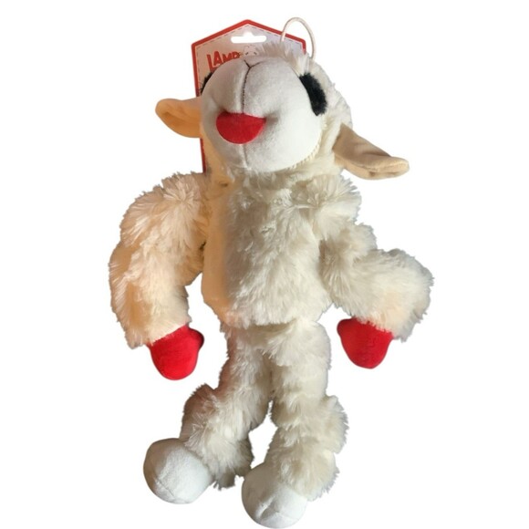 Lamb Chop With Stretchy Arms Legs And Squeaker 14” New - Picture 1 of 2